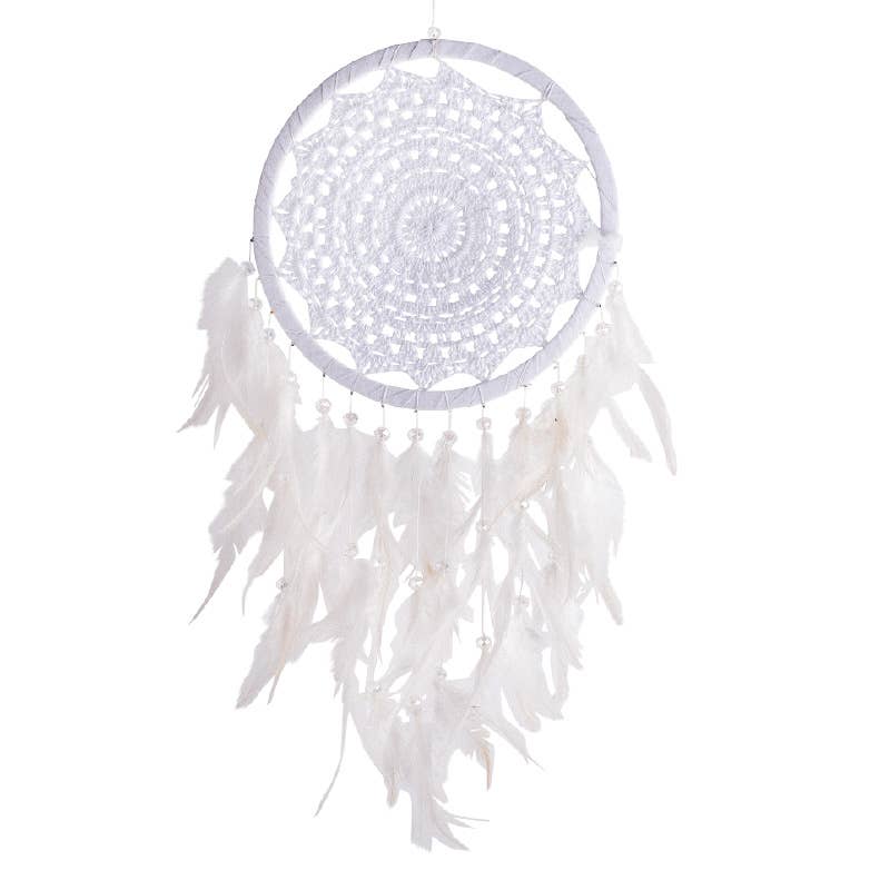 Single Crochet White Dreamcatcher