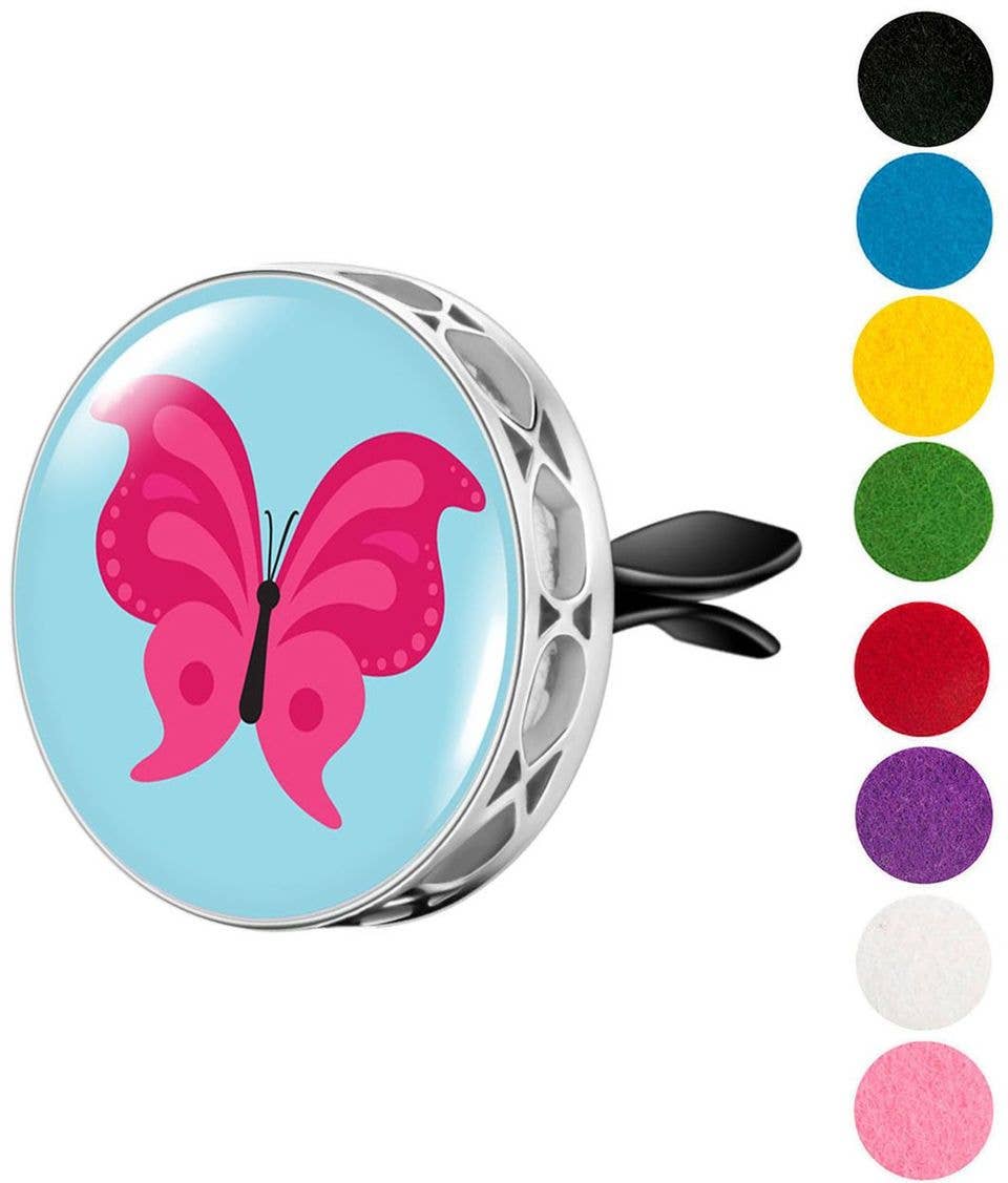 Pink Butterfly Car Vent Diffuser for Essential Oils