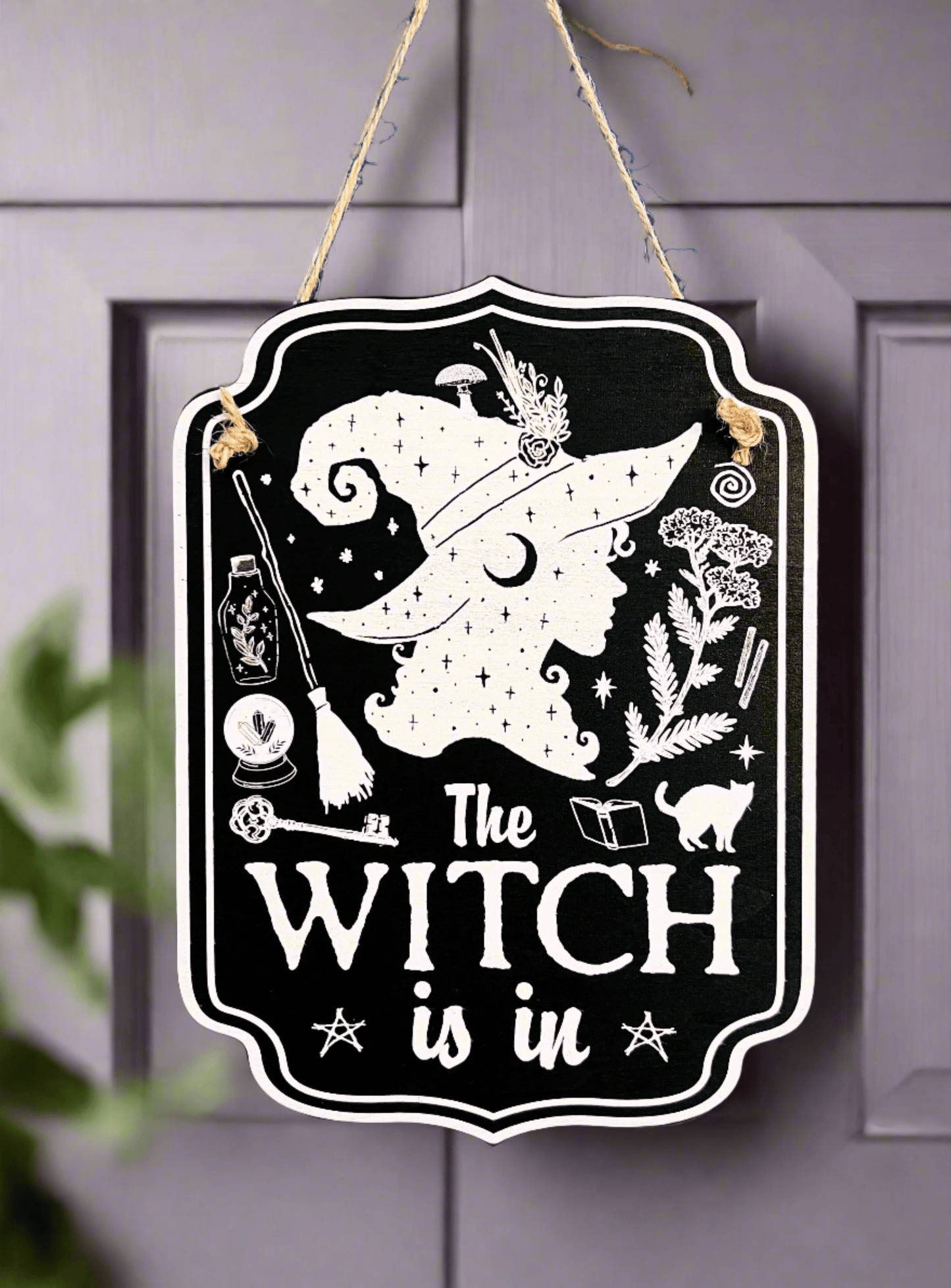 Halloween Witchy Décor Wooden Sign