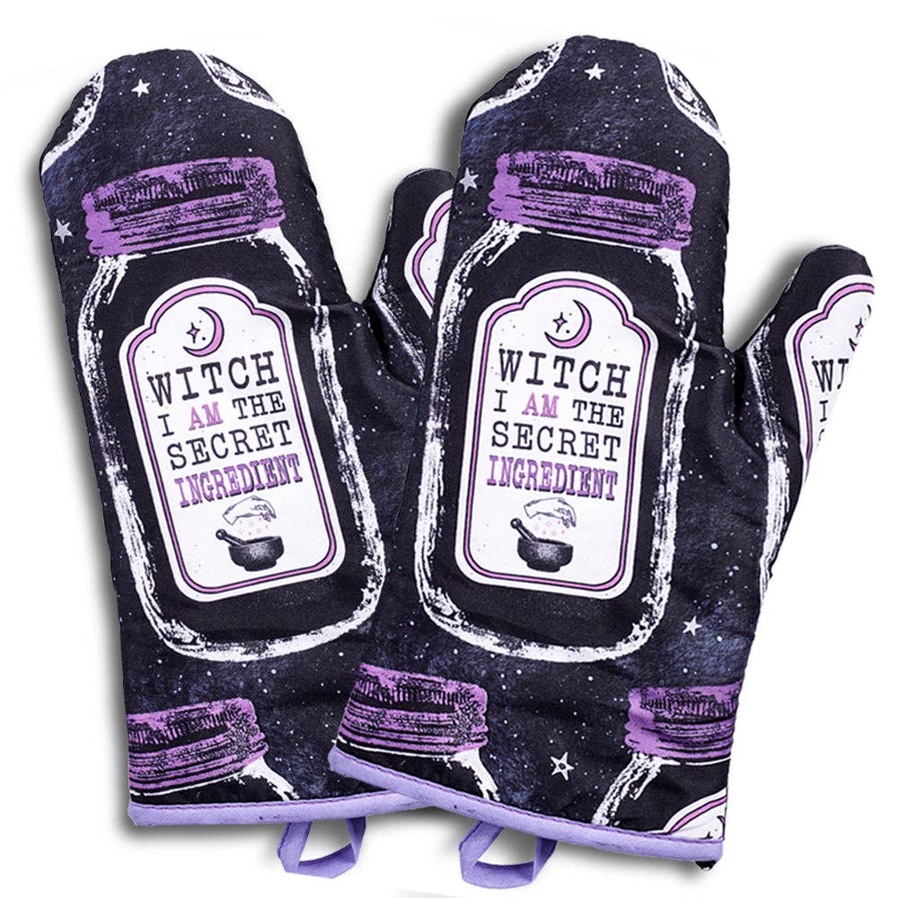 Kitchen Witch Oven Mitt Set -