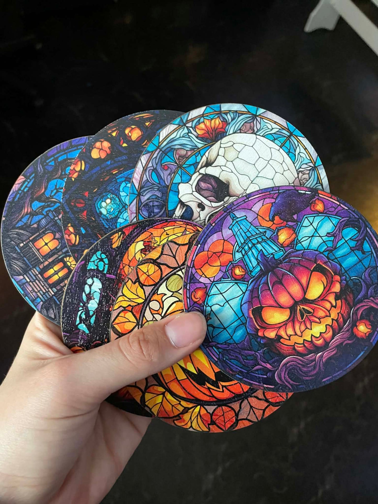 Stained Glass Wooden Coasters | 6 pack