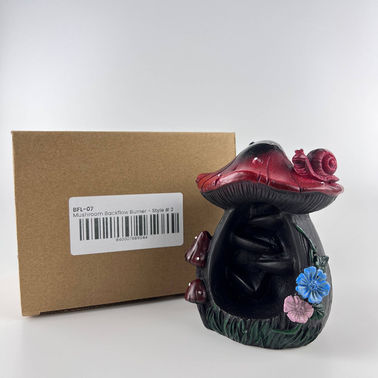 Mushroom Backflow Cone Incense Burner 5"H x 3"W