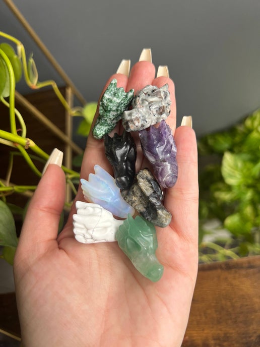 Tree Agate Mini Dragon Head