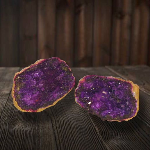 Cracked Purple Geode (Sold as Pair)