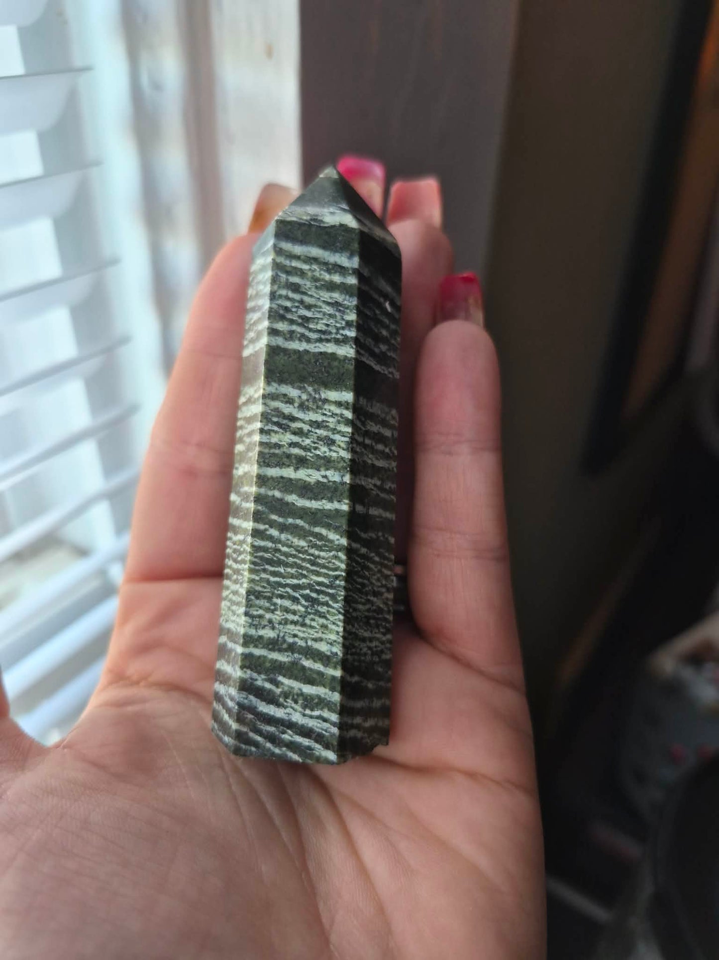Green Zebra Jasper Tower