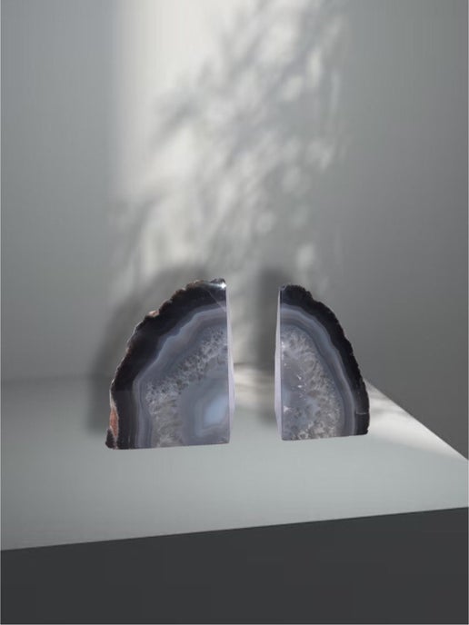 Agate Geode Bookends