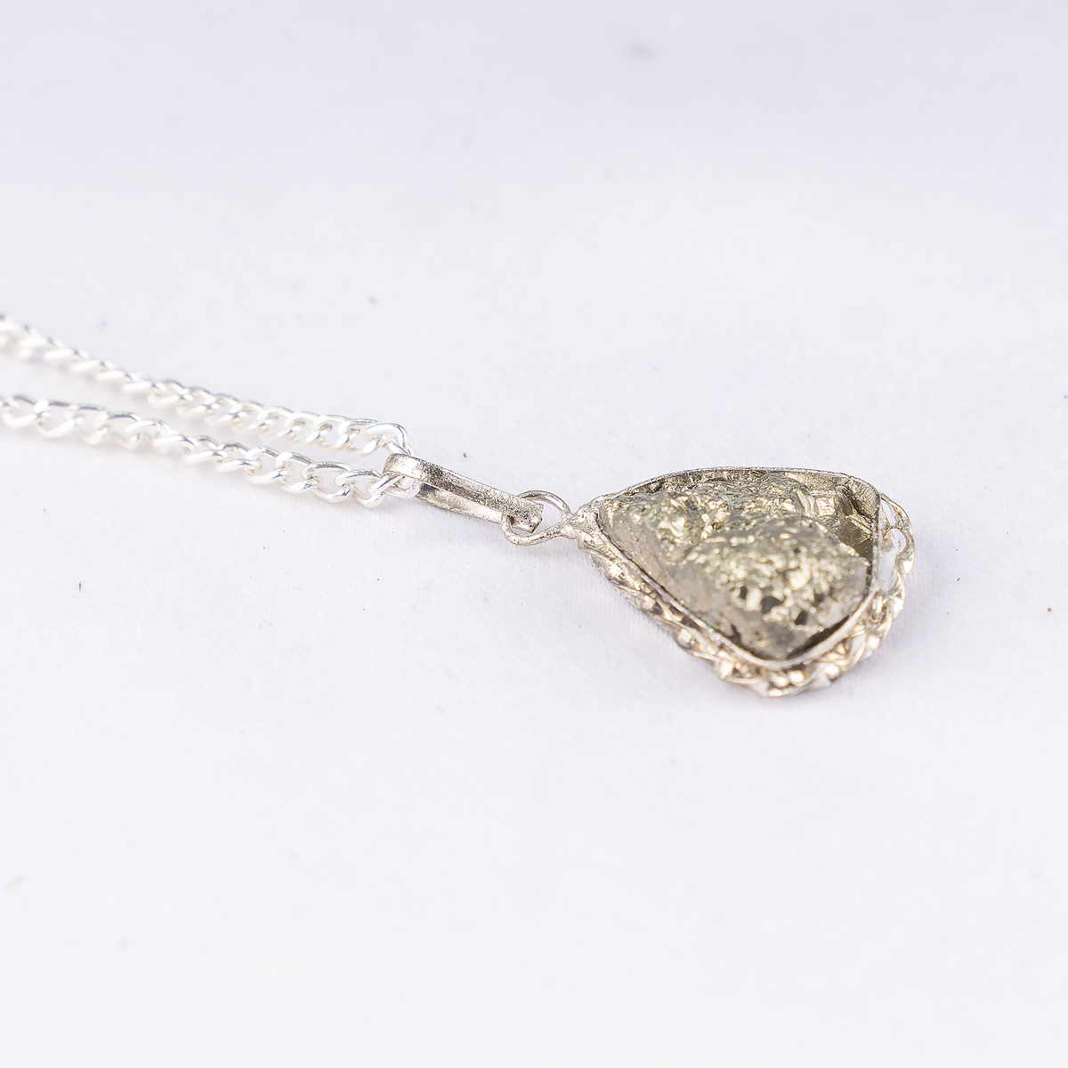 Crystal Pendant | Pyrite Necklace | Wealth Protection