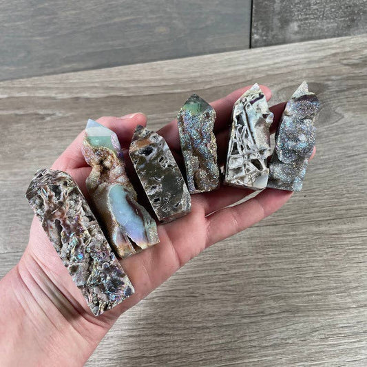 Angel Aura Drusy Sphalerite Obelisk Tower –  Crystal Decor