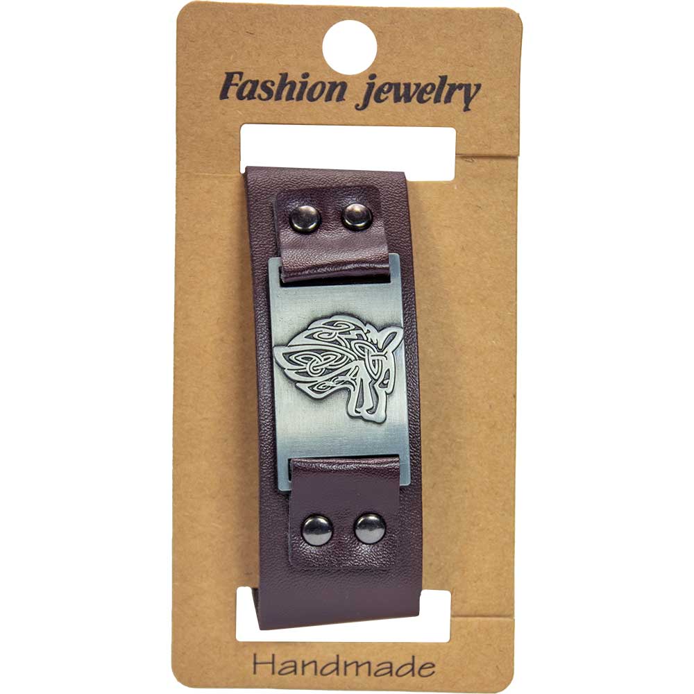 Vegan Leather Adjustable Bracelet - Wolf Brown (Each)
