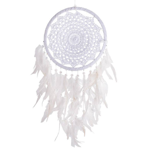 Single Crochet White Dreamcatcher