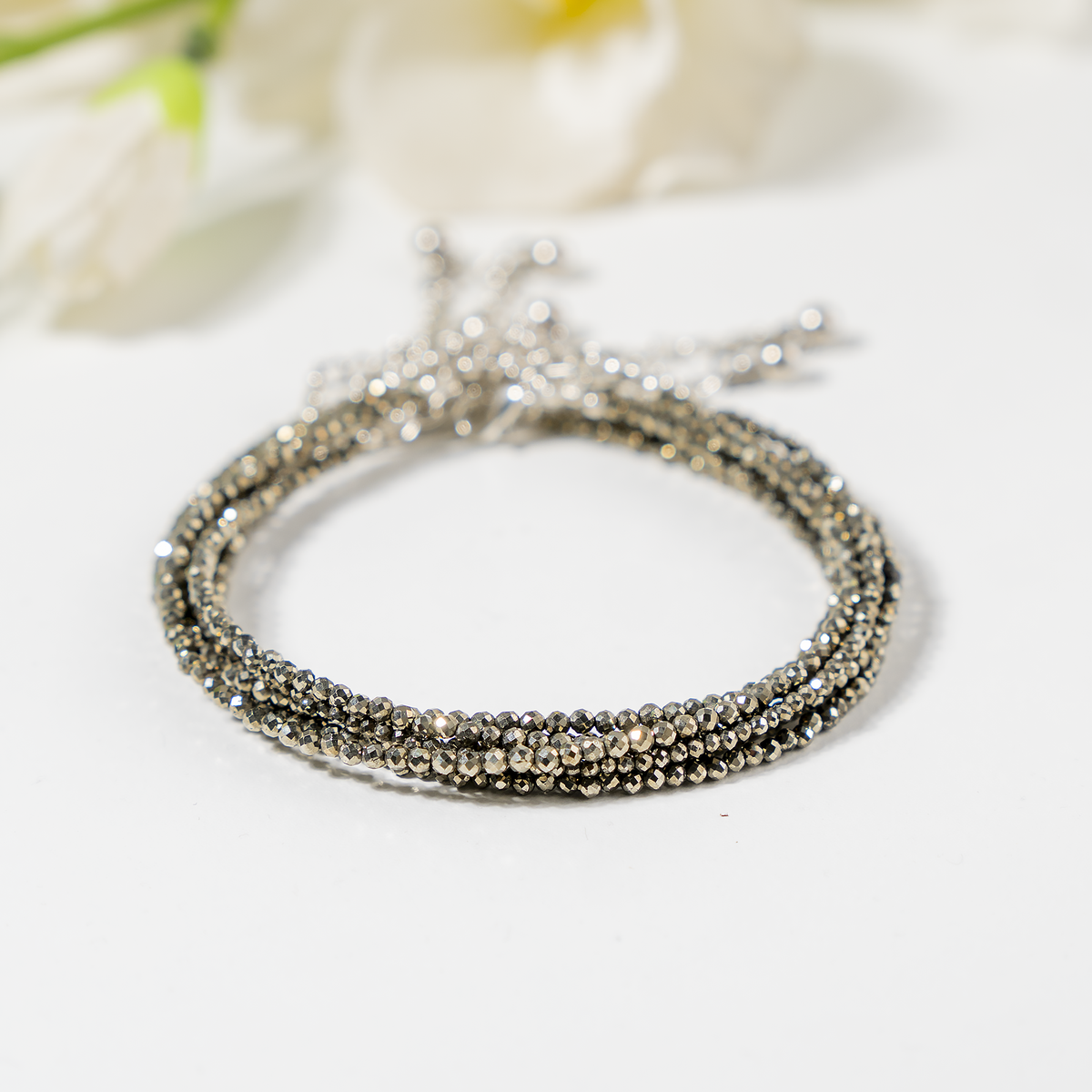 Pyrite Anklet | Faceted Beads | Money Magnet Crystal