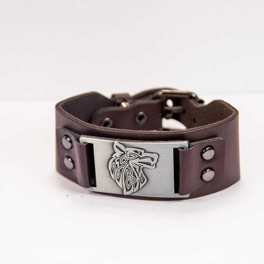 Vegan Leather Adjustable Bracelet - Wolf Brown (Each)