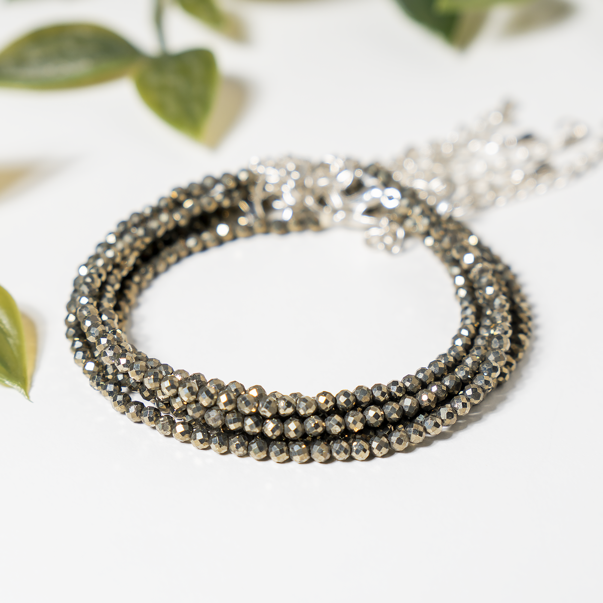 Pyrite Anklet | Faceted Beads | Money Magnet Crystal