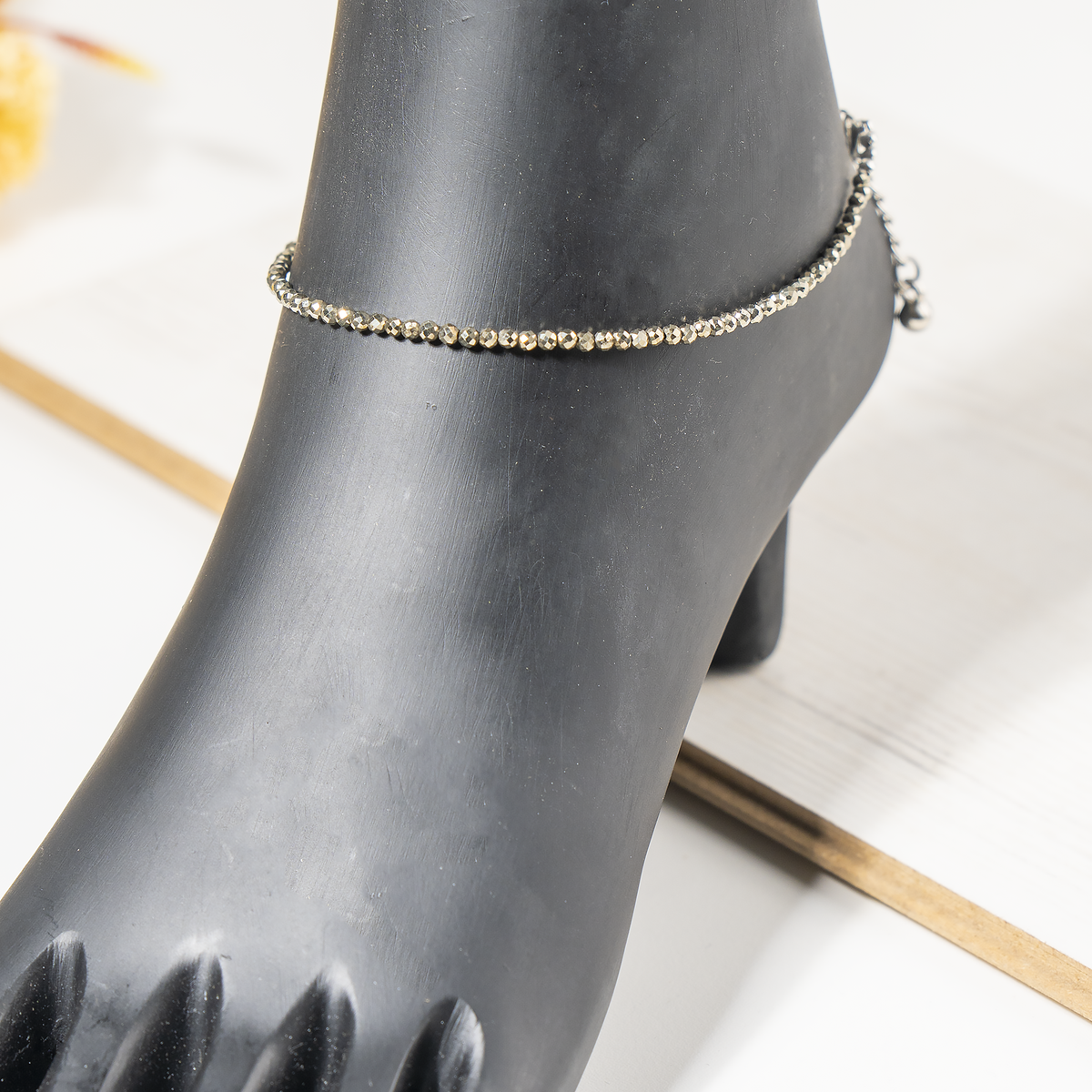 Pyrite Anklet | Faceted Beads | Money Magnet Crystal