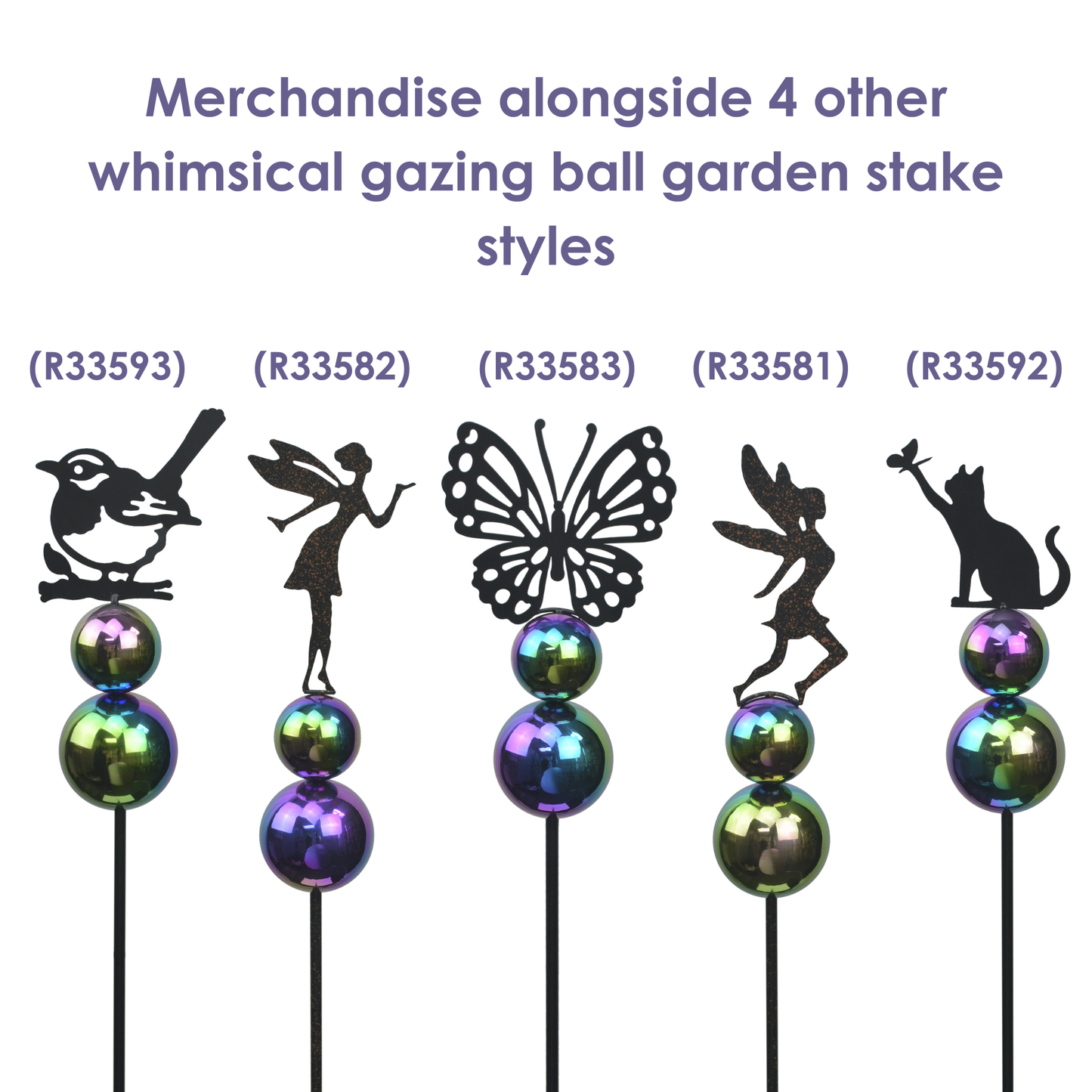 Flying Fairy Gazing Ball Garden Stake
