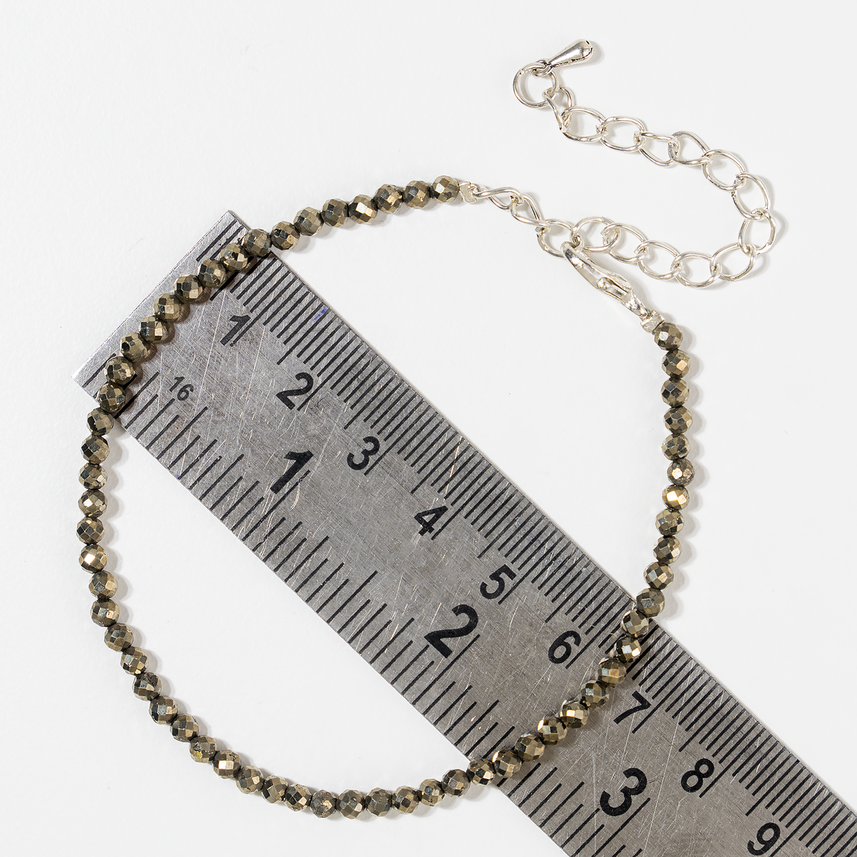 Pyrite Anklet | Faceted Beads | Money Magnet Crystal