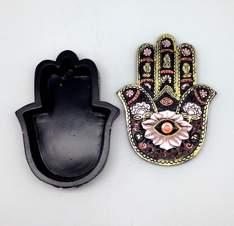 Hamsa Hand Box Black/Gold