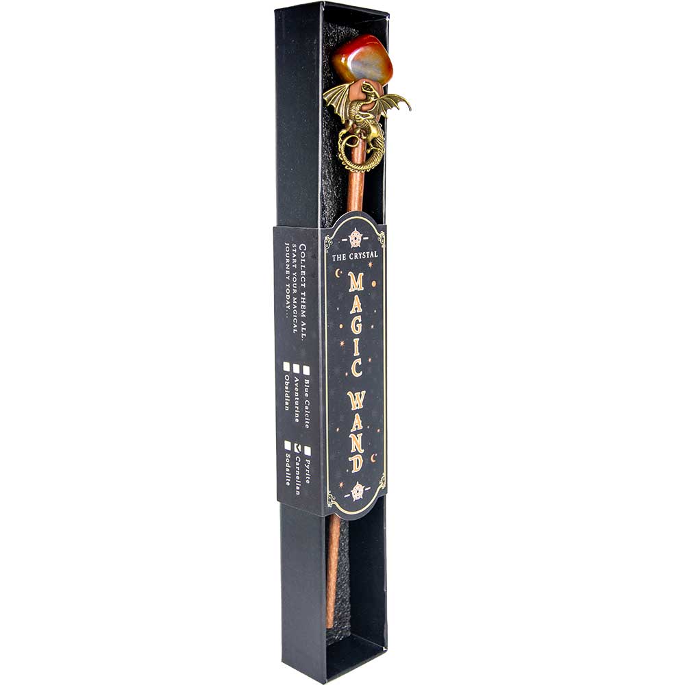 Magic Wand w/ Gift Box - Red Agate & Dragon (Each)