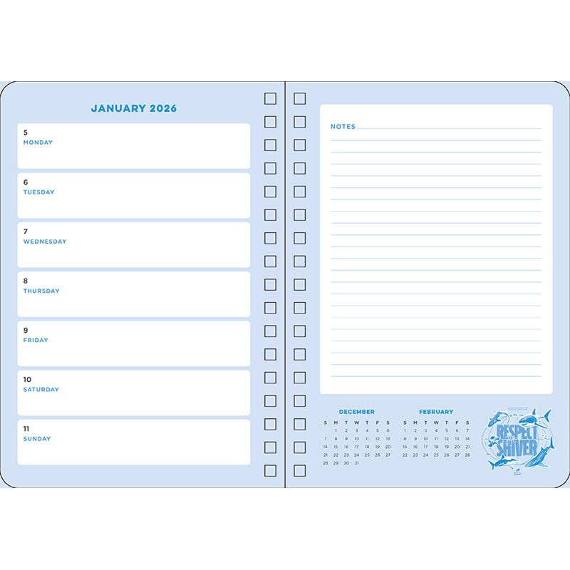 2026 Shark Week 13-Month Weekly Planner - SALE!