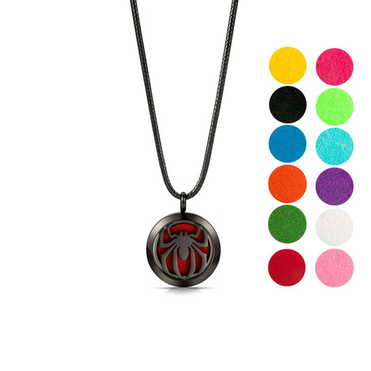 Spider Aromatherapy Diffuser Necklace with 12 color pads