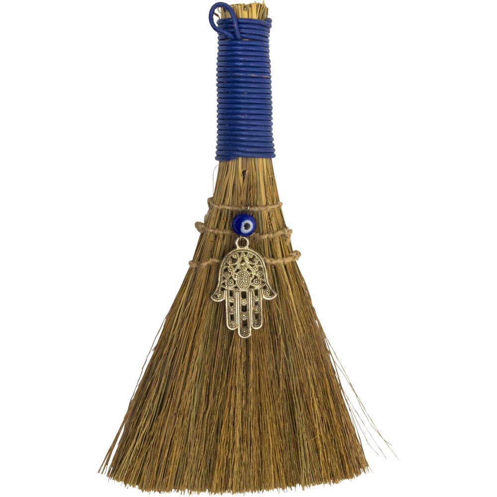 Wicca Broom - Evil Eye w/ Fatima Hand (Each)