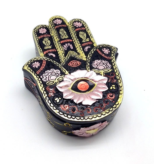 Hamsa Hand Box Black/Gold