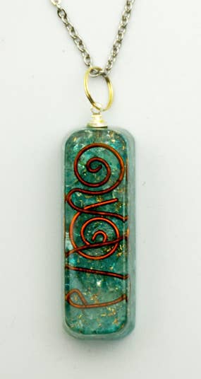 Aquamarine Orgonite Necklace with Chain