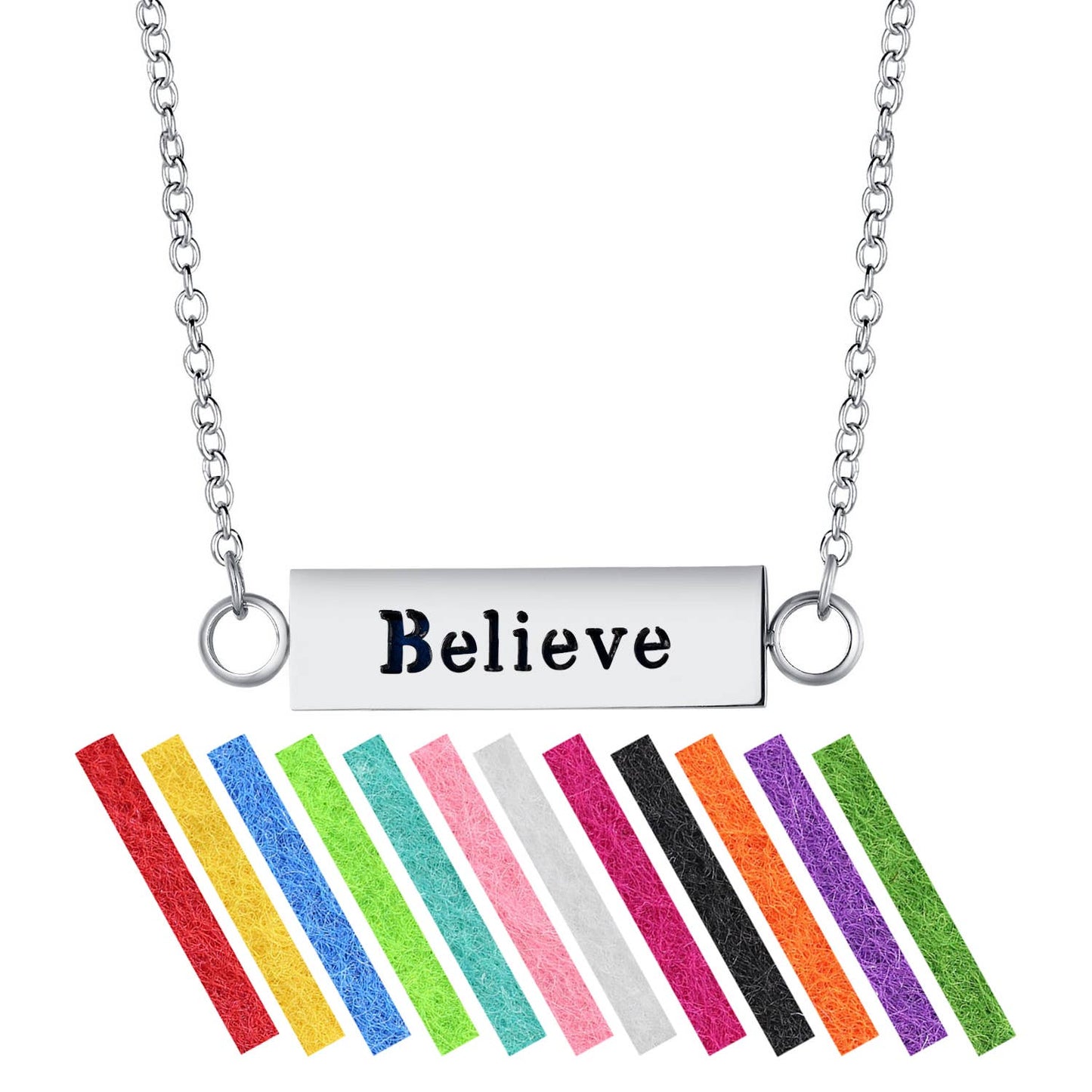 Believe Diffuser Bar Necklace