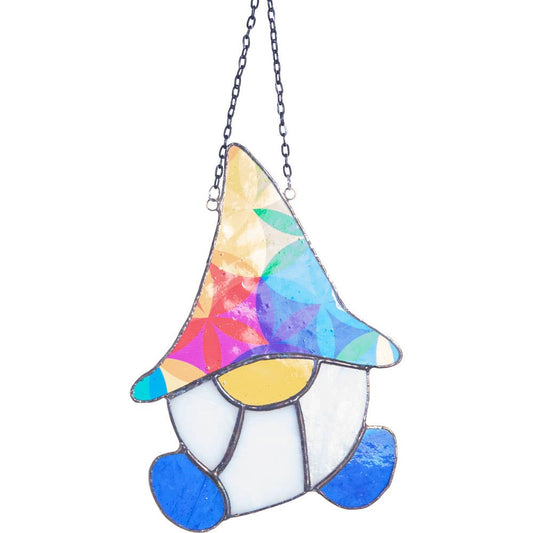 Stained Glass Suncatcher Gnome - Happy - As is (Each)