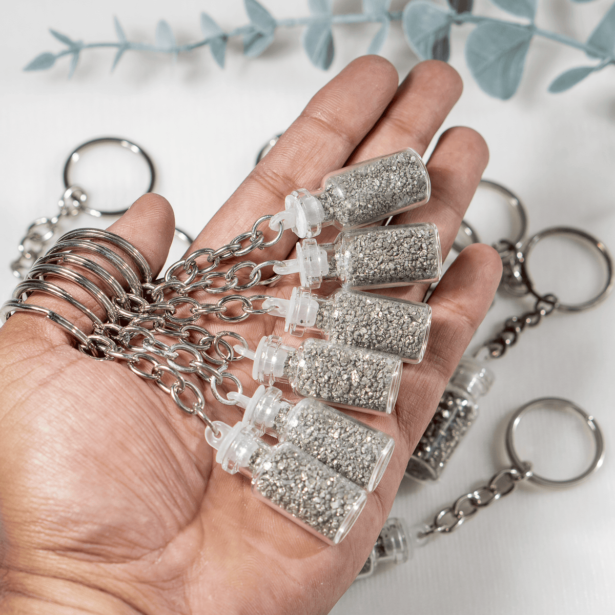 Pyrite Treasure Bottle Keychain | Keyring | Lucky Charm
