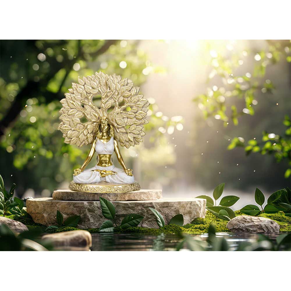 Polyresin Statue Yoga Lady w/Tree of Life (Each)