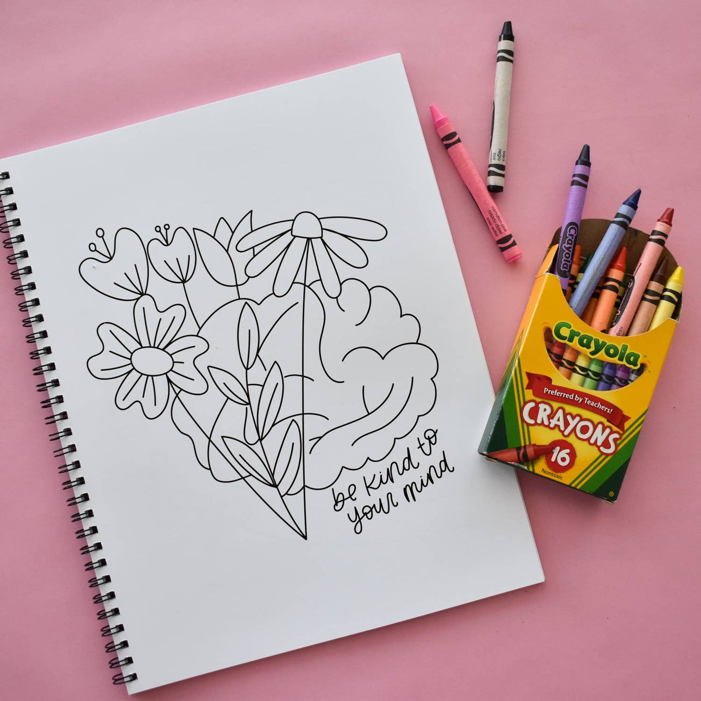 Mental Health Coloring Book | Simple Adult Coloring Book