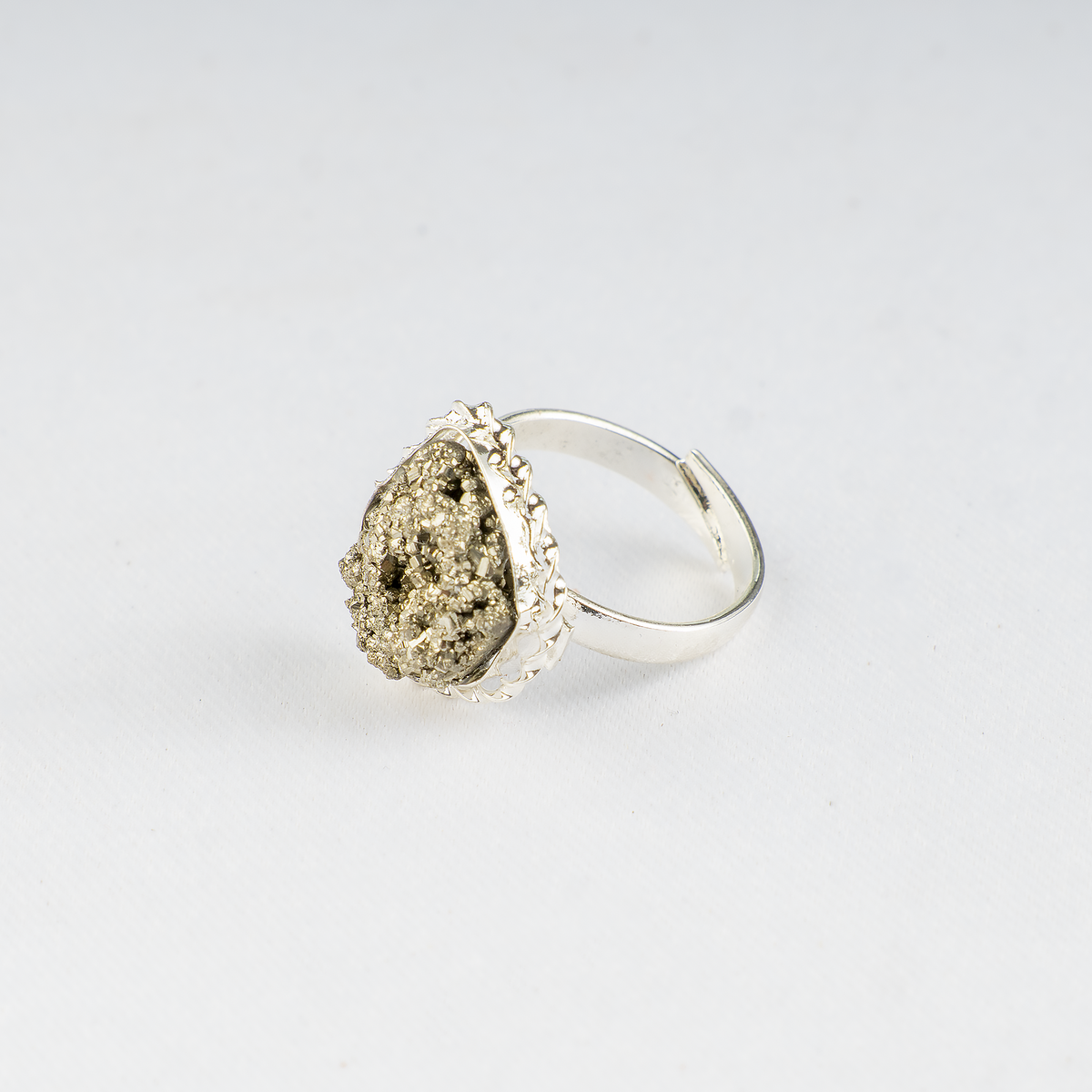 Crystal Ring | Pyrite Ring | Adjustable Gemstone Ring