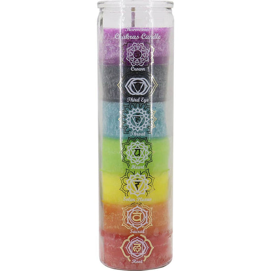 7 Day Chakra Glass Prayer Candle (Each)