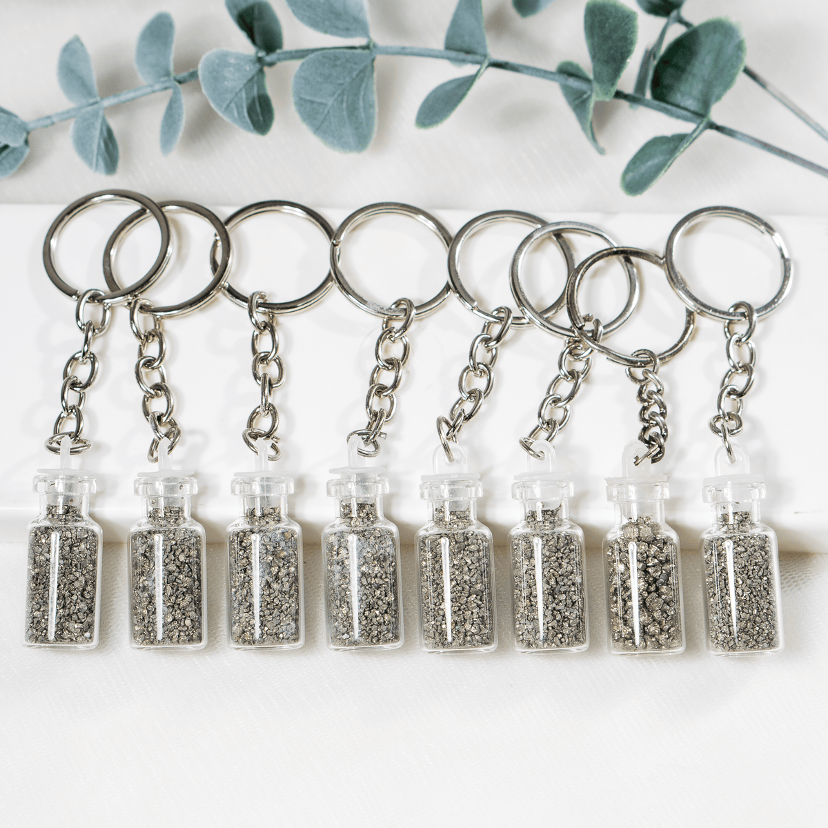 Pyrite Treasure Bottle Keychain | Keyring | Lucky Charm