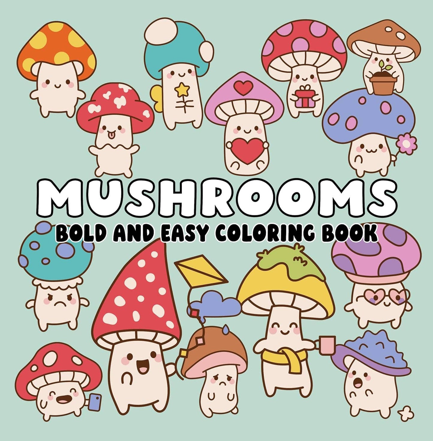 Mushrooms: Bold and Easy Coloring Book