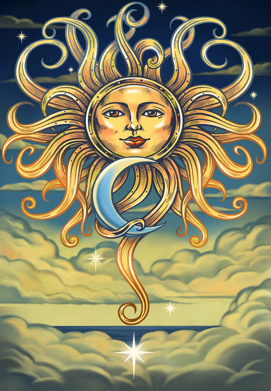 3D Intertwined Sun And Moon Tapestry