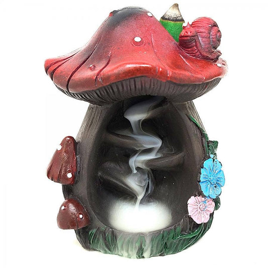 Mushroom Backflow Cone Incense Burner 5"H x 3"W