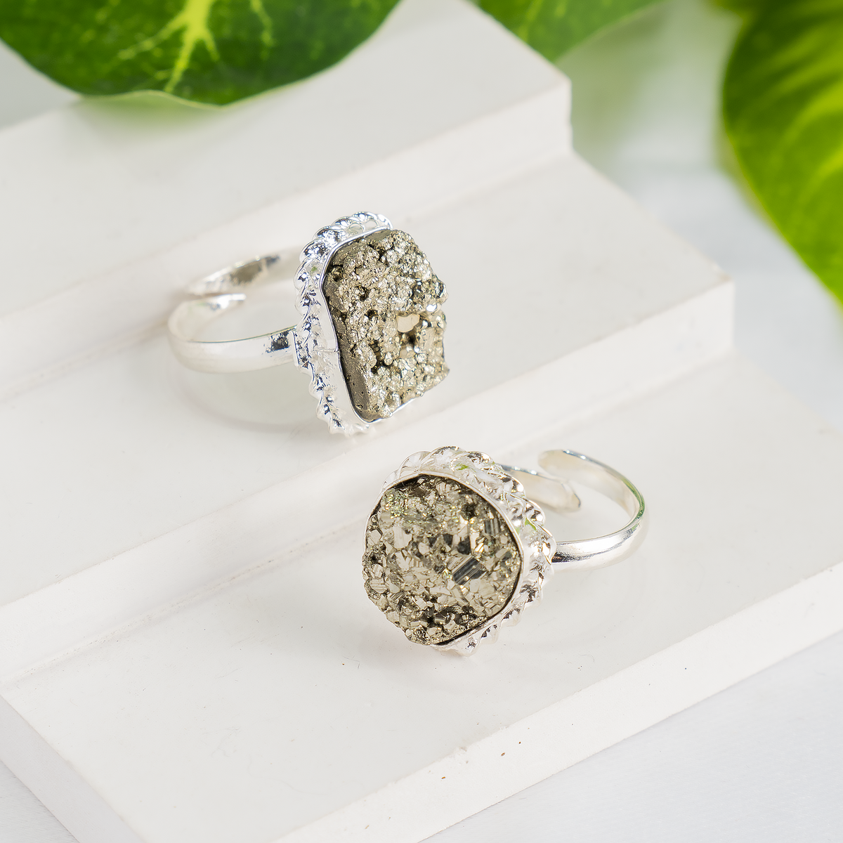 Crystal Ring | Pyrite Ring | Adjustable Gemstone Ring