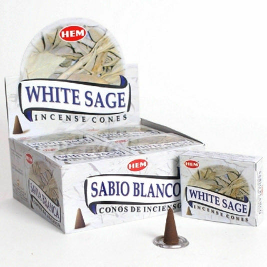 White Sage Hem Incense Cones (10pc)