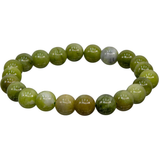 Elastic Bracelet 8mm Round Beads - Chinese Jade (Each)