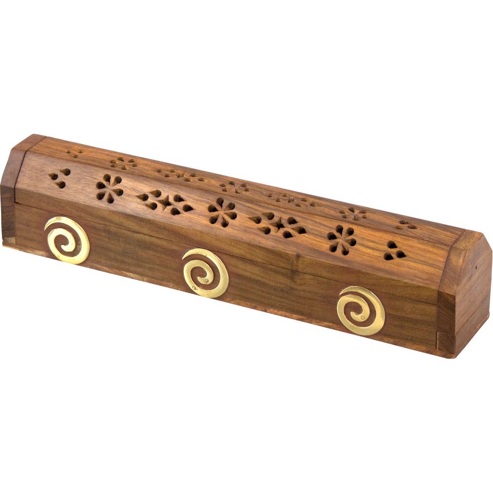 Wood Incense Storage Box Spiral Inlay (Each)