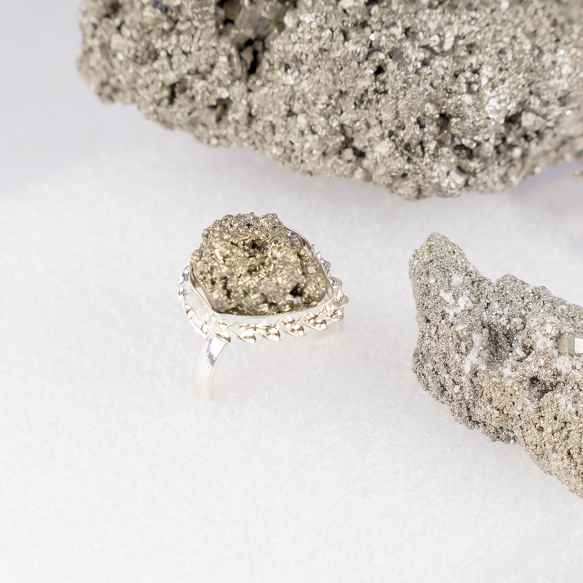 Crystal Ring | Pyrite Ring | Adjustable Gemstone Ring