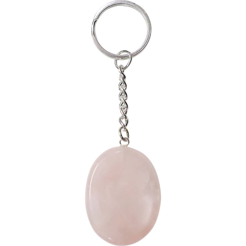 Worry Stone Key Chain - Rose Quartz (Each)