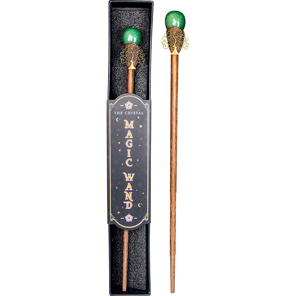 Magic Wand w/ Gift Box - Green Aventurine & Tree of Life ea.