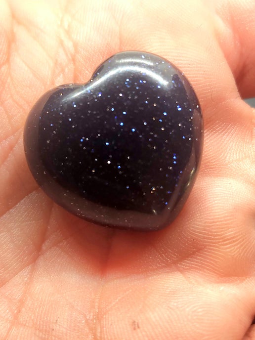 Mini Blue Goldstone Heart