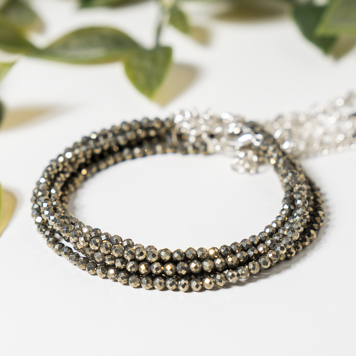 Pyrite Anklet | Faceted Beads | Money Magnet Crystal
