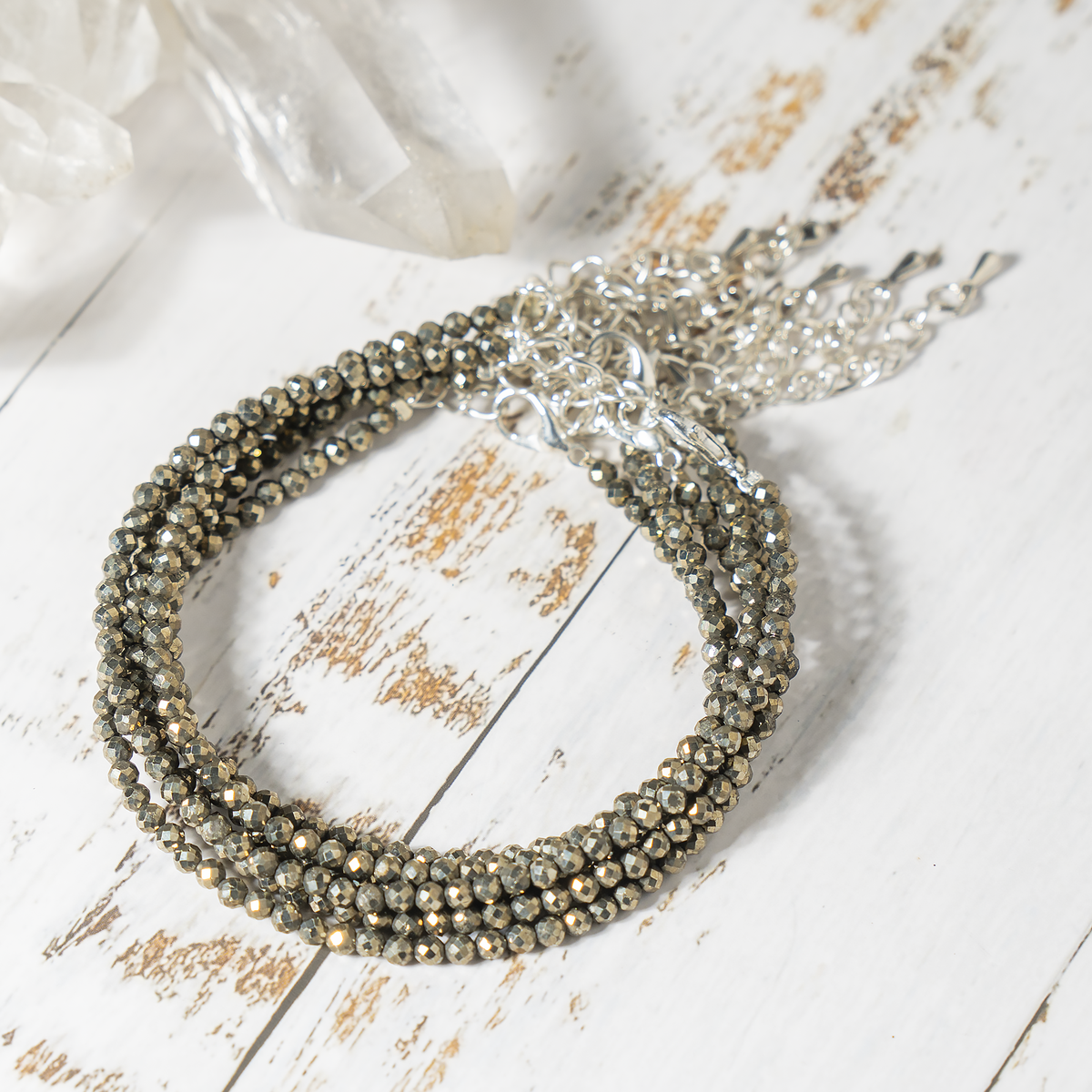 Pyrite Anklet | Faceted Beads | Money Magnet Crystal