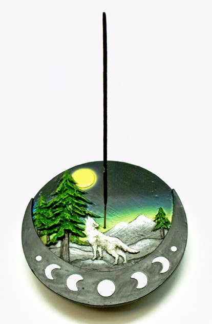 Round Wolf Incense Burner