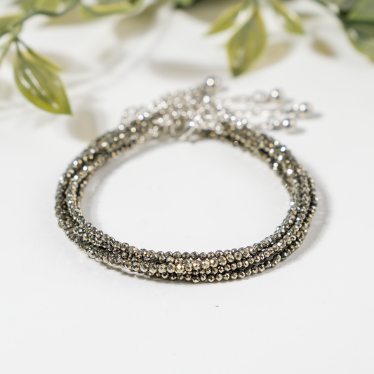 Pyrite Anklet | Faceted Beads | Money Magnet Crystal